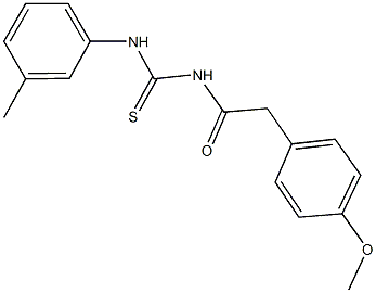 N-[(4-methoxyphenyl)acetyl]-N'-(3-methylphenyl)thiourea Struktur