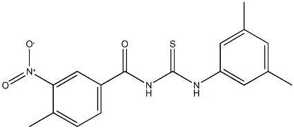 N-(3,5-dimethylphenyl)-N'-{3-nitro-4-methylbenzoyl}thiourea Struktur