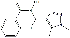 2-(1,5-dimethyl-1H-pyrazol-4-yl)-3-hydroxy-2,3-dihydro-4(1H)-quinazolinone Struktur