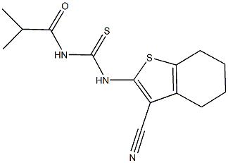 N-(3-cyano-4,5,6,7-tetrahydro-1-benzothien-2-yl)-N'-isobutyrylthiourea Struktur