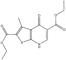 diethyl 3-methyl-4-oxo-4,7-dihydrothieno[2,3-b]pyridine-2,5-dicarboxylate Struktur