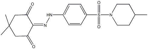 5,5-dimethyl-1,2,3-cyclohexanetrione 2-({4-[(4-methyl-1-piperidinyl)sulfonyl]phenyl}hydrazone) Struktur