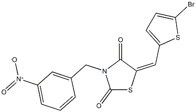 5-[(5-bromo-2-thienyl)methylene]-3-{3-nitrobenzyl}-1,3-thiazolidine-2,4-dione Struktur