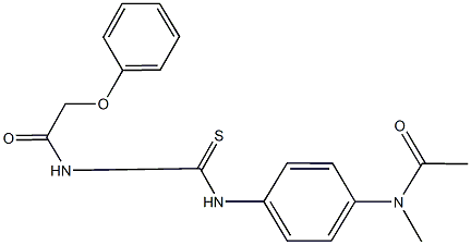 N-methyl-N-[4-({[(phenoxyacetyl)amino]carbothioyl}amino)phenyl]acetamide Struktur