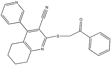 2-[(2-oxo-2-phenylethyl)sulfanyl]-4-(3-pyridinyl)-5,6,7,8-tetrahydro-3-quinolinecarbonitrile Struktur