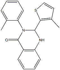 3-(2-methylphenyl)-2-(3-methyl-2-thienyl)-2,3-dihydro-4(1H)-quinazolinone Struktur