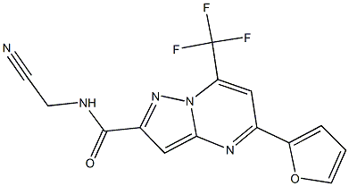 N-(cyanomethyl)-5-(2-furyl)-7-(trifluoromethyl)pyrazolo[1,5-a]pyrimidine-2-carboxamide Struktur