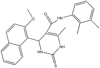 N-(2,3-dimethylphenyl)-4-(2-methoxy-1-naphthyl)-6-methyl-2-thioxo-1,2,3,4-tetrahydropyrimidine-5-carboxamide Struktur