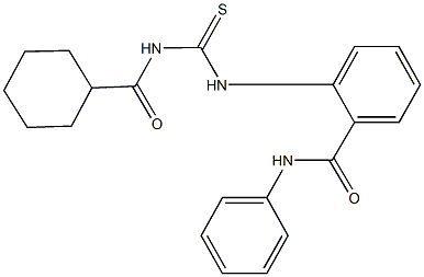 2-({[(cyclohexylcarbonyl)amino]carbothioyl}amino)-N-phenylbenzamide Struktur