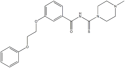 N-[(4-methyl-1-piperazinyl)carbothioyl]-3-(2-phenoxyethoxy)benzamide Struktur