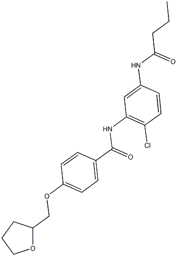 N-[5-(butyrylamino)-2-chlorophenyl]-4-(tetrahydro-2-furanylmethoxy)benzamide Struktur