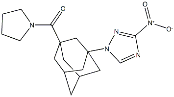 3-nitro-1-[3-(1-pyrrolidinylcarbonyl)-1-adamantyl]-1H-1,2,4-triazole Struktur