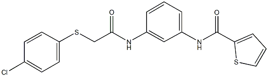 N-[3-({2-[(4-chlorophenyl)sulfanyl]acetyl}amino)phenyl]-2-thiophenecarboxamide Struktur