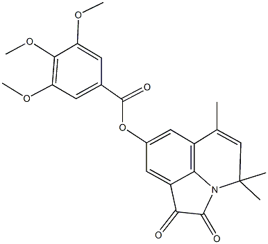 4,4,6-trimethyl-1,2-dioxo-1,2-dihydro-4H-pyrrolo[3,2,1-ij]quinolin-8-yl 3,4,5-trimethoxybenzoate Struktur