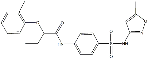 N-(4-{[(5-methyl-3-isoxazolyl)amino]sulfonyl}phenyl)-2-(2-methylphenoxy)butanamide Struktur