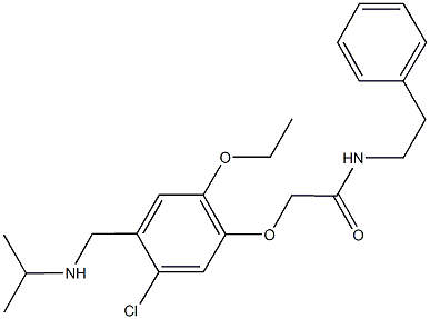 2-{5-chloro-2-ethoxy-4-[(isopropylamino)methyl]phenoxy}-N-(2-phenylethyl)acetamide Struktur