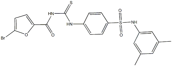 4-({[(5-bromo-2-furoyl)amino]carbothioyl}amino)-N-(3,5-dimethylphenyl)benzenesulfonamide Struktur