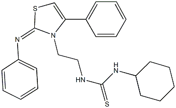 N-cyclohexyl-N'-[2-(4-phenyl-2-(phenylimino)-1,3-thiazol-3(2H)-yl)ethyl]thiourea Struktur