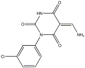 5-(aminomethylene)-1-(3-chlorophenyl)-2,4,6(1H,3H,5H)-pyrimidinetrione Struktur