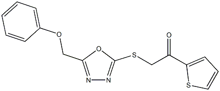 2-{[5-(phenoxymethyl)-1,3,4-oxadiazol-2-yl]sulfanyl}-1-(2-thienyl)ethanone Struktur