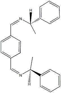 N-(1-phenylethyl)-N-(4-{[(1-phenylethyl)imino]methyl}benzylidene)amine Struktur