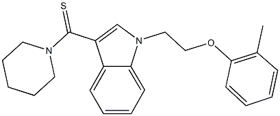 1-[2-(2-methylphenoxy)ethyl]-3-(1-piperidinylcarbothioyl)-1H-indole Struktur