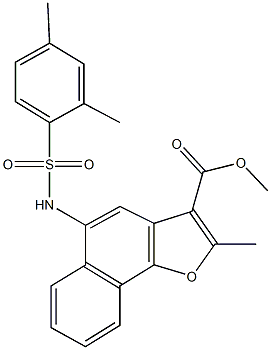 methyl 5-{[(2,4-dimethylphenyl)sulfonyl]amino}-2-methylnaphtho[1,2-b]furan-3-carboxylate Struktur