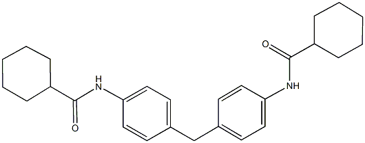 N-(4-{4-[(cyclohexylcarbonyl)amino]benzyl}phenyl)cyclohexanecarboxamide Struktur