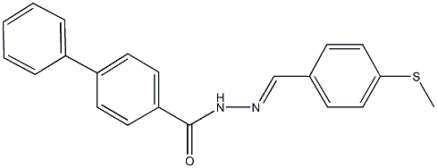 N'-[4-(methylsulfanyl)benzylidene][1,1'-biphenyl]-4-carbohydrazide Struktur