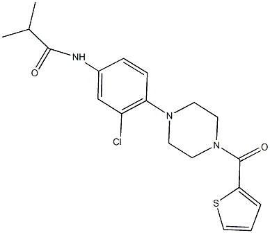 N-{3-chloro-4-[4-(2-thienylcarbonyl)-1-piperazinyl]phenyl}-2-methylpropanamide Struktur