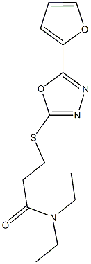 N,N-diethyl-3-{[5-(2-furyl)-1,3,4-oxadiazol-2-yl]thio}propanamide Struktur