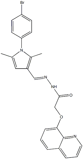 N'-{[1-(4-bromophenyl)-2,5-dimethyl-1H-pyrrol-3-yl]methylene}-2-(8-quinolinyloxy)acetohydrazide Struktur