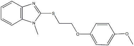 2-{[2-(4-methoxyphenoxy)ethyl]sulfanyl}-1-methyl-1H-benzimidazole Struktur