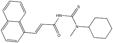 N-cyclohexyl-N-methyl-N'-[3-(1-naphthyl)acryloyl]thiourea Struktur