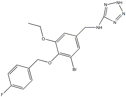 N-{3-bromo-5-ethoxy-4-[(4-fluorobenzyl)oxy]benzyl}-N-(2H-tetraazol-5-yl)amine Struktur