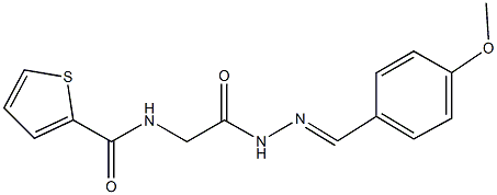 N-{2-[2-(4-methoxybenzylidene)hydrazino]-2-oxoethyl}-2-thiophenecarboxamide Struktur