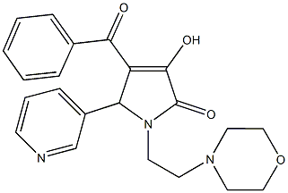 4-benzoyl-3-hydroxy-1-(2-morpholin-4-ylethyl)-5-pyridin-3-yl-1,5-dihydro-2H-pyrrol-2-one Struktur