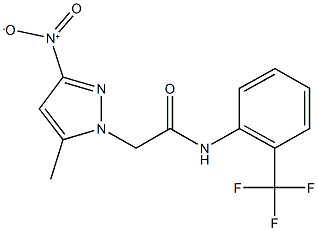 2-{3-nitro-5-methyl-1H-pyrazol-1-yl}-N-[2-(trifluoromethyl)phenyl]acetamide Struktur