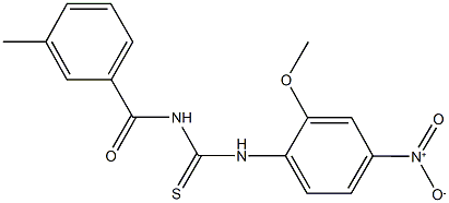 N-{4-nitro-2-methoxyphenyl}-N'-(3-methylbenzoyl)thiourea Struktur