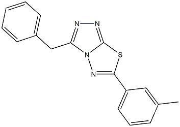 3-benzyl-6-(3-methylphenyl)[1,2,4]triazolo[3,4-b][1,3,4]thiadiazole Struktur