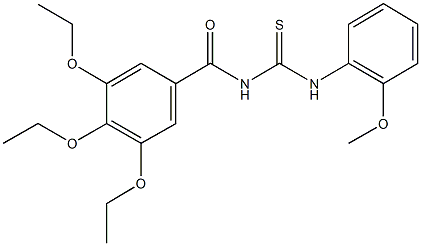 N-(2-methoxyphenyl)-N'-(3,4,5-triethoxybenzoyl)thiourea Struktur