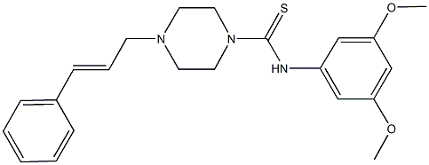 4-cinnamyl-N-(3,5-dimethoxyphenyl)-1-piperazinecarbothioamide Struktur