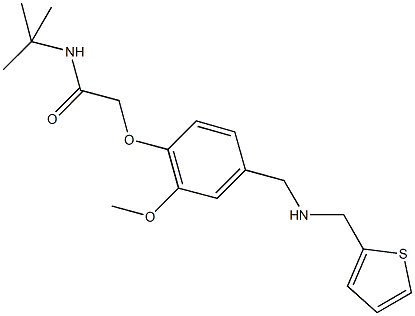 N-(tert-butyl)-2-(2-methoxy-4-{[(2-thienylmethyl)amino]methyl}phenoxy)acetamide Struktur