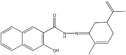 3-hydroxy-N'-(5-isopropenyl-2-methylcyclohex-2-en-1-ylidene)-2-naphthohydrazide Struktur