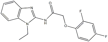 2-(2,4-difluorophenoxy)-N-(1-ethyl-1H-benzimidazol-2-yl)acetamide Struktur