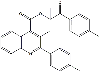 1-methyl-2-(4-methylphenyl)-2-oxoethyl 3-methyl-2-(4-methylphenyl)-4-quinolinecarboxylate Struktur