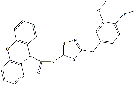 N-[5-(3,4-dimethoxybenzyl)-1,3,4-thiadiazol-2-yl]-9H-xanthene-9-carboxamide Struktur