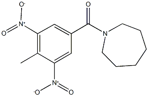 1-{3,5-bisnitro-4-methylbenzoyl}azepane Struktur