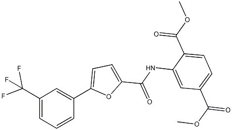 dimethyl 2-({5-[3-(trifluoromethyl)phenyl]-2-furoyl}amino)terephthalate Struktur