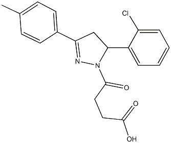 4-[5-(2-chlorophenyl)-3-(4-methylphenyl)-4,5-dihydro-1H-pyrazol-1-yl]-4-oxobutanoic acid Struktur